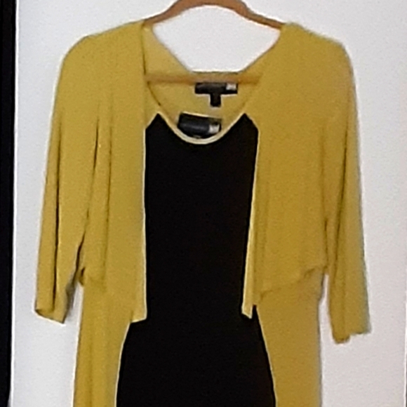 Antthony Originals 2Pc Maxi Dress, Color: Mustard/Black, Size M - Picture 1 of 5